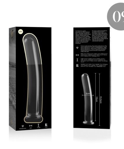 NEBULA SERIES BY IBIZA - MODEL 9 DILDO BOROSILICATE GLASS CLEAR 15.5 CM -O- 2.5 CM
