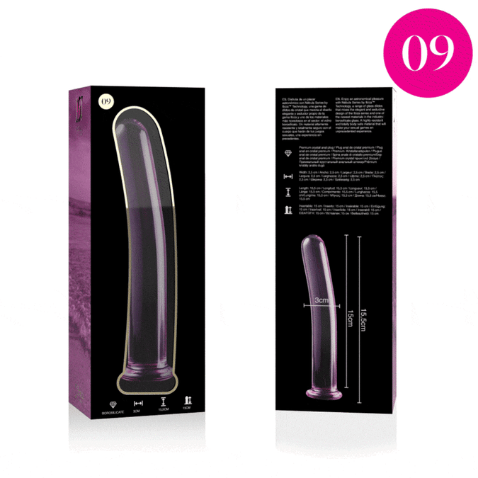 NEBULA-SERIE VAN IBIZA - MODEL 9 DILDO BOROSILICAATGLAS ROZE 15,5 CM -Ø- 2,5 CM
