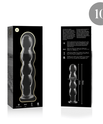 NEBULA SERIES BY IBIZA - MODEL 10 DILDO BOROSILICATE GLASS CLEAR 16.5 CM -O- 3.5 CM