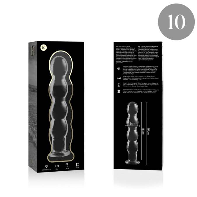 NEBULA SERIE DOOR IBIZA - MODEL 10 DILDO BOROSILICAATGLAS HELDER 16,5 CM -O- 3,5 CM