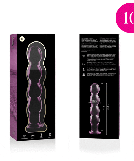NEBULA SERIES BY IBIZA - MODEL 10 DILDO BOROSILICATE GLASS PINK 16.5 CM -O- 3.5 CM