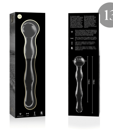 NEBULA SERIES BY IBIZA - MODEL 13 DILDO BOROSILICATE GLASS CLEAR 18 CM -O- 3.5 CM