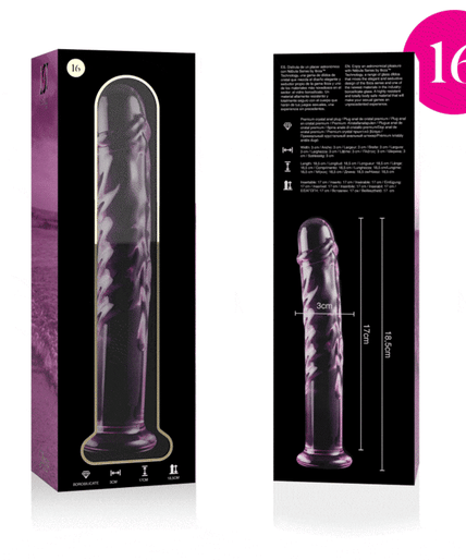 NEBULA SERIES BY IBIZA - MODEL 16 DILDO BOROSILICATE GLASS PINK 18.5 CM -O- 3 CM