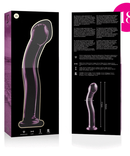 NEBULA SERIES BY IBIZA - MODEL 18 DILDO BOROSILICATE GLASS PINK 18.5 CM -O- 3.5 CM