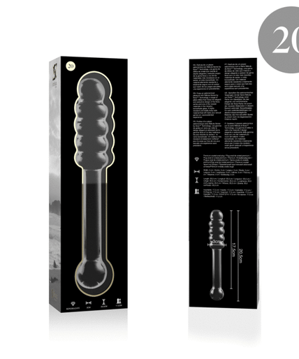 NEBULA SERIES BY IBIZA - MODEL 20 DILDO BOROSILICATE GLASS CLEAR 20.5 CM -O- 3 CM