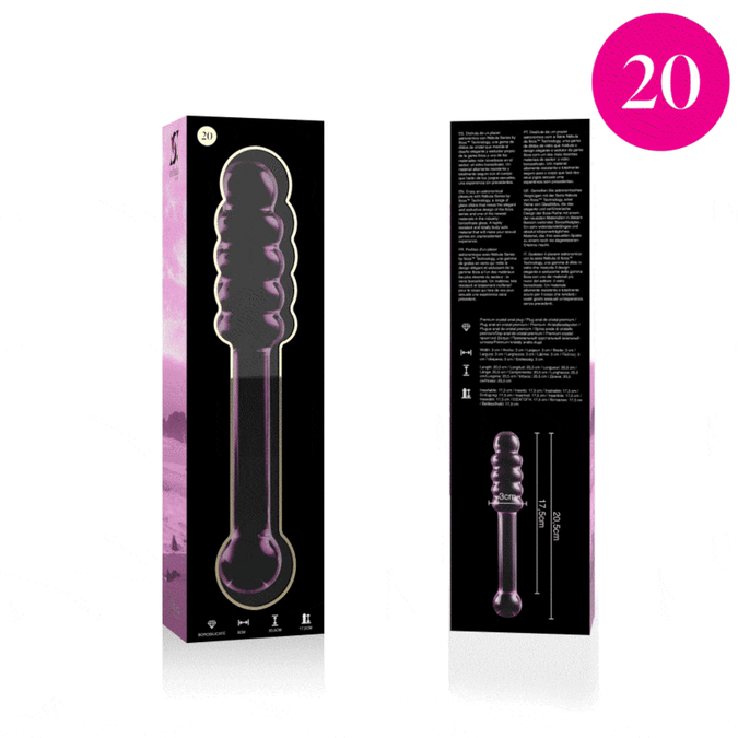 NEBULA SERIE VAN IBIZA - MODEL 20 DILDO BOROSILICAATGLAS ROZE 20.5 CM -O- 3 CM