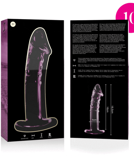 NEBULA SERIES BY IBIZA - MODEL 19 DILDO BOROSILICATE GLASS PINK 18.5 CM -O- 4 CM