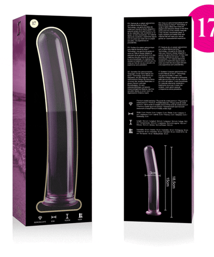 NEBULA SERIES BY IBIZA - MODEL 17 DILDO BOROSILICATE GLASS PINK 18.5 CM -O- 3 CM