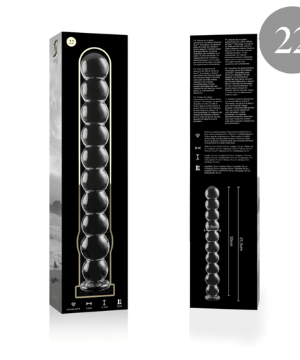 NEBULA SERIES BY IBIZA - MODEL 22 DILDO BOROSILICATE GLASS CLEAR 21.5 CM -O- 2.5 CM