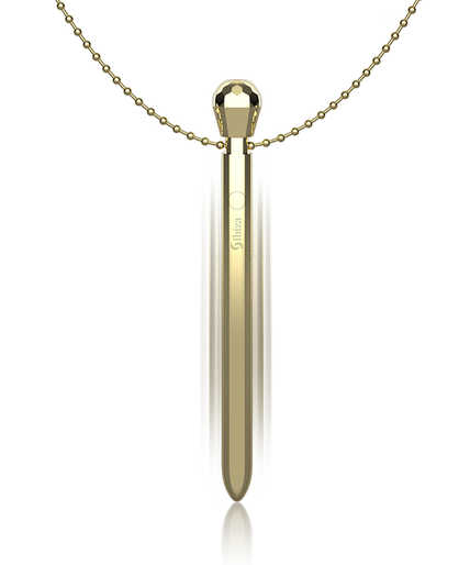 Ibiza – Clit Pocket Stimulator Ketting Usb Oplader 12 Vibratiestanden Goud 12,2 X 1,5