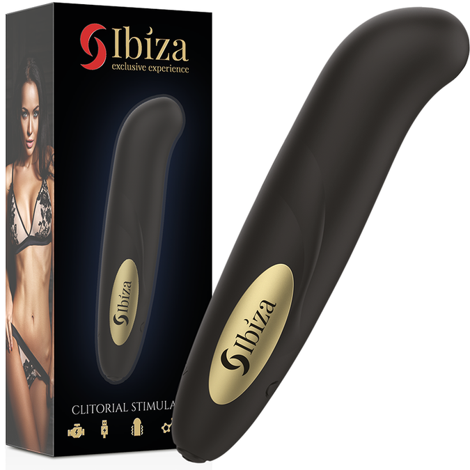 Ibiza – Clitorisstimulator met USB-oplader, 10 vibratiemodi, goudkleurig, 13 x 2,9 cm