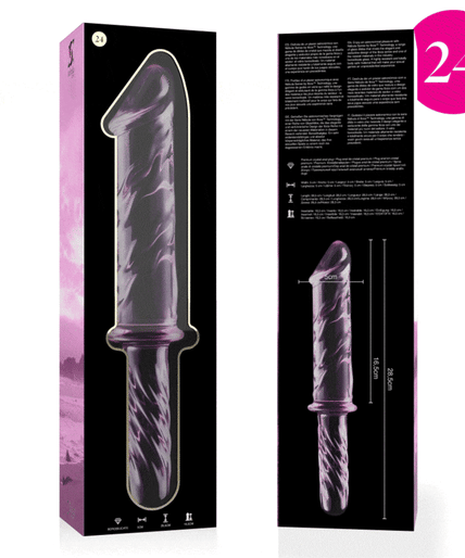 NEBULA SERIES BY IBIZA - MODEL 24 DILDO BOROSILICATE GLASS PINK 28.5 CM -O- 5 CM