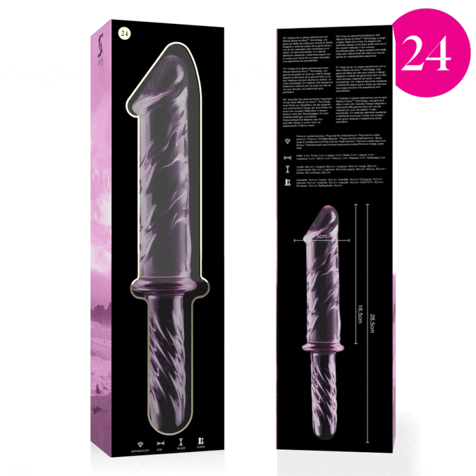 Nebula Series by Ibiza – Model 24 Dildo Borosilicate Glass Pink 28.5 cm – Ø 4 cm