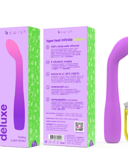B SWISH - BGEE HEAT INFINITE DELUXE RECHARGEABLE VIBRATOR LAVENDER SILICONE