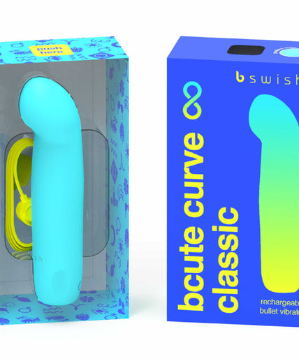 B SWISH - BCUTE CURVE INFINITE CLASSIC RECHARGEABLE VIBRATOR BLUE SILICONE