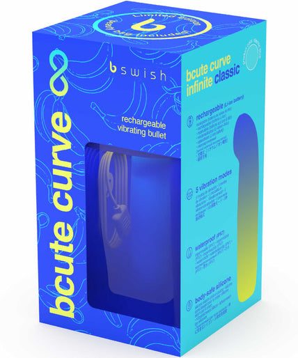 B SWISH - BCUTE CURVE INFINITE CLASSIC LIMITED EDITION BLUE SILICONE RECHARGEABLE VIBRATOR