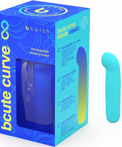 B SWISH - BCUTE CURVE INFINITE CLASSIC LIMITED EDITION BLUE SILICONE RECHARGEABLE VIBRATOR