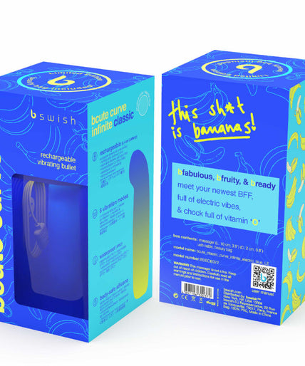 B SWISH - BCUTE CURVE INFINITE CLASSIC LIMITED EDITION BLUE SILICONE RECHARGEABLE VIBRATOR