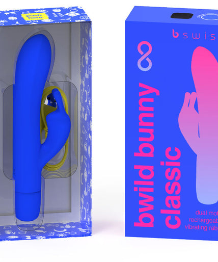 B SWISH - BWILD BUNNY INFINITE CLASSIC RECHARGEABLE VIBRATOR BLUE SILICONE