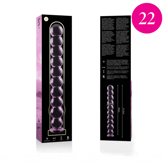 Nebula Series by Ibiza – Model 22 Dildo Borosilicate Glass Pink 21.5 cm – Ø 4 cm