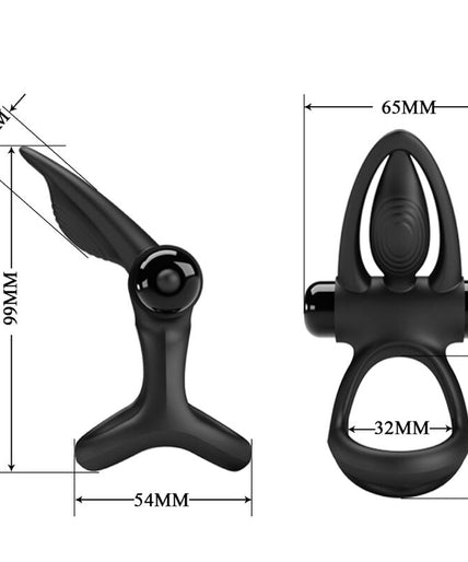 PRETTY LOVE - VIBRATING RING 10 VIBRATIONS BLACK SILICONE