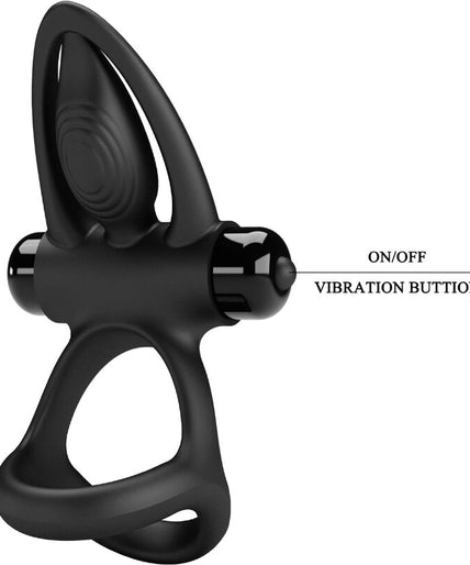 PRETTY LOVE - VIBRATING RING 10 VIBRATIONS BLACK SILICONE