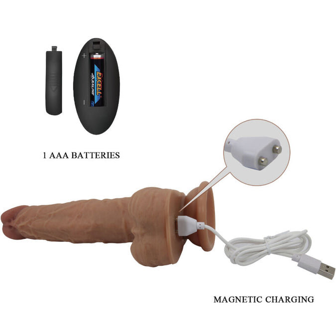 PRETTY LOVE - JONATHAN SILICONE DILDO 3 TRILLINGEN + 3 INBRENGMATEN AFSTANDSBEDIENING 21 CM