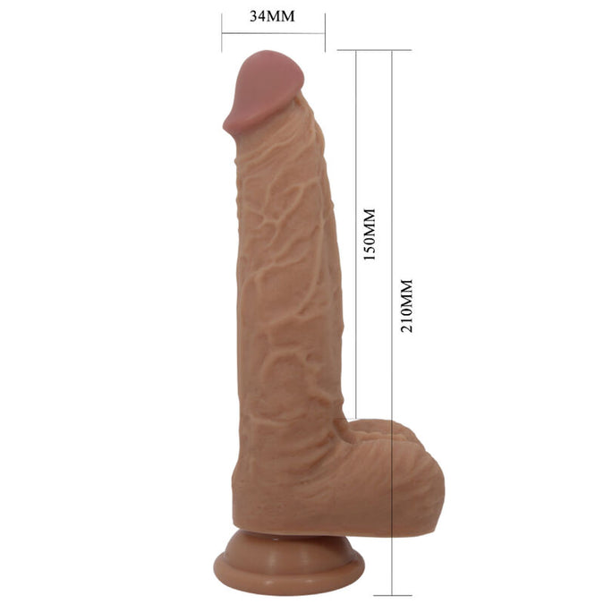 PRETTY LOVE - JONATHAN SILICONE DILDO 3 TRILLINGEN + 3 INBRENGMATEN AFSTANDSBEDIENING 21 CM