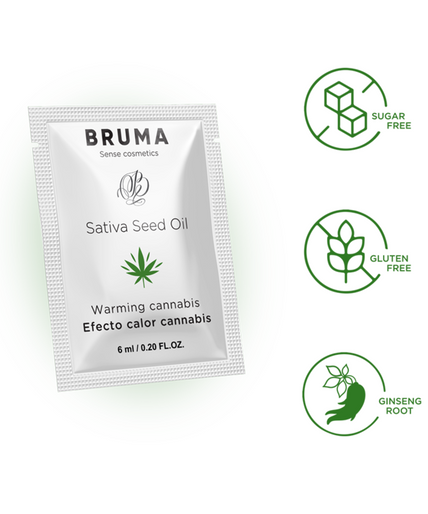 BRUMA - SATIVA ZAADOLIE GLIJGEL VERWARMEND CANNABIS SMAAK 6 ML