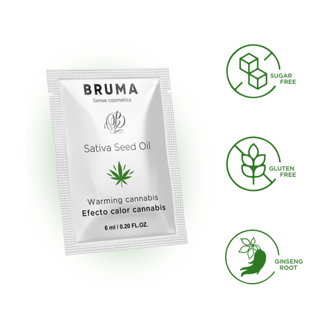 BRUMA - SATIVA ZAADOLIE GLIJGEL VERWARMEND CANNABIS SMAAK 6 ML
