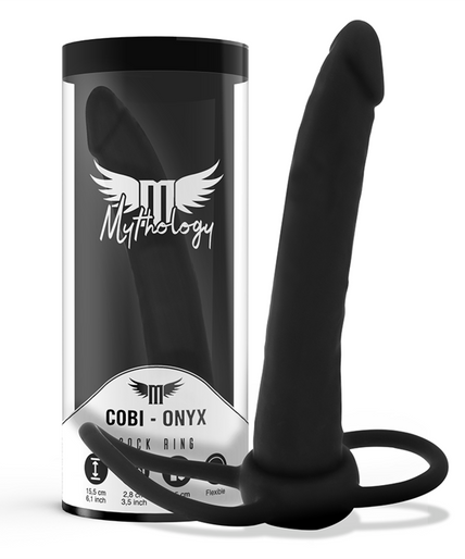 MYTHOLOGY - COBI ONYX ANALE DILDO MET COCK- EN BALRING 13 CM SILICONE