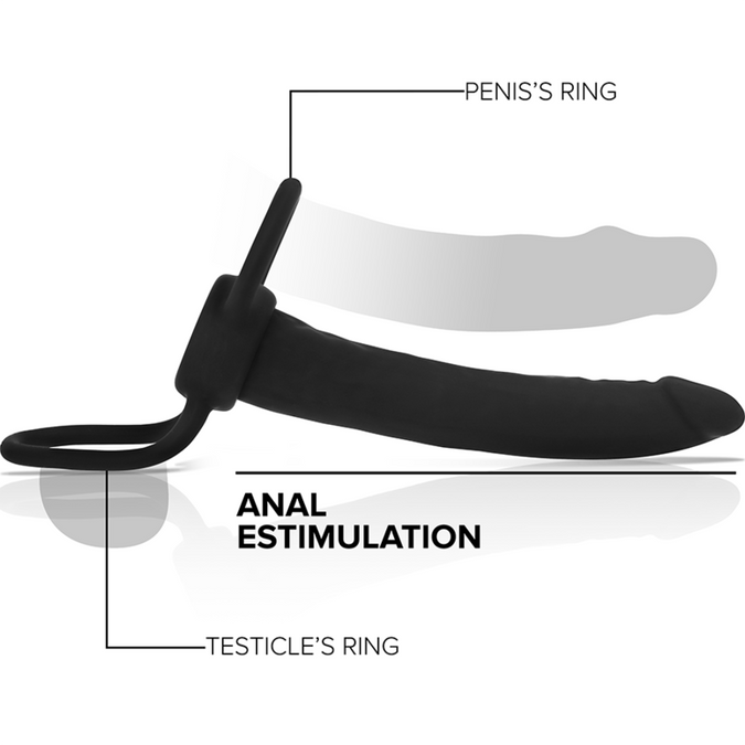 MYTHOLOGY - COBI ONYX ANALE DILDO MET COCK- EN BALRING 13 CM SILICONE