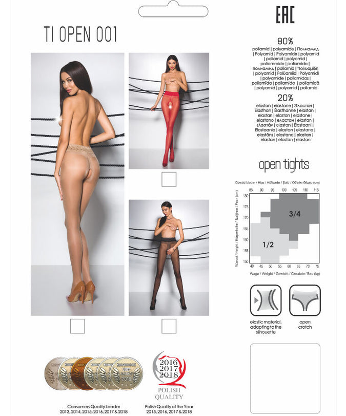 PASSION - TIOPEN 001 RED TIGHTS 3/4 20 DEN