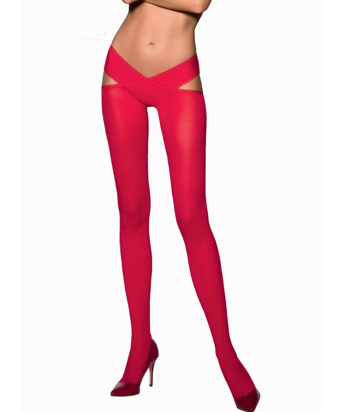 PASSION - TIOPEN 005 RED TIGHTS 1/2 60 DEN