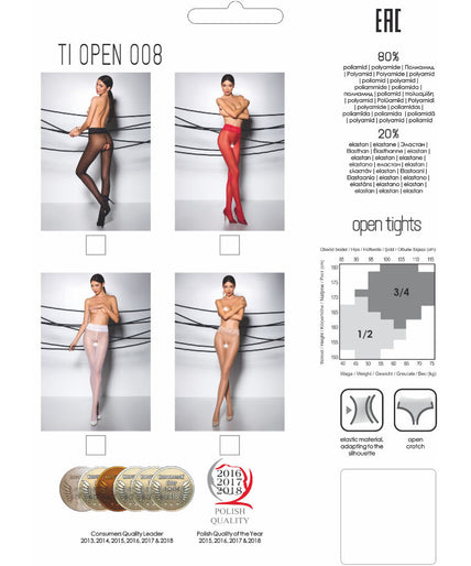PASSION - TIOPEN 008 RODE PANTY 1/2 30 DEN