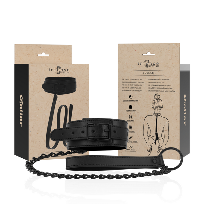 INTENSE - FETISJ VEGAN LEREN HALSBAND