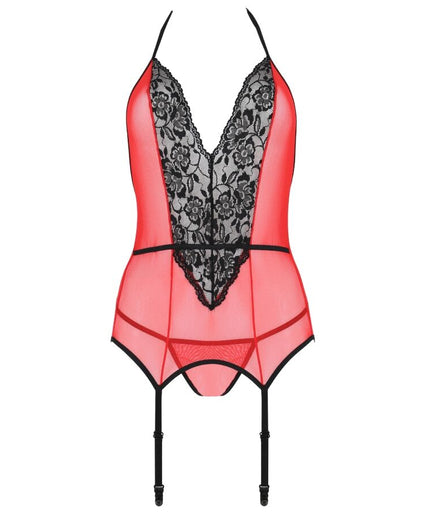 PASSION - PEONIA CORSET EROTIC LINE RED L/XL