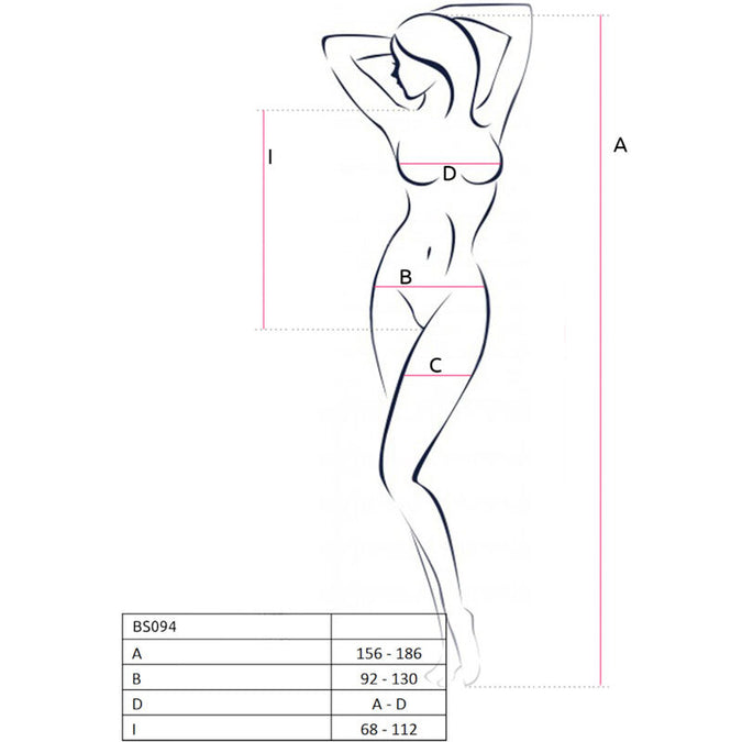 PASSION - BS094 ZWARTE BODYSTOCKING ONE SIZE