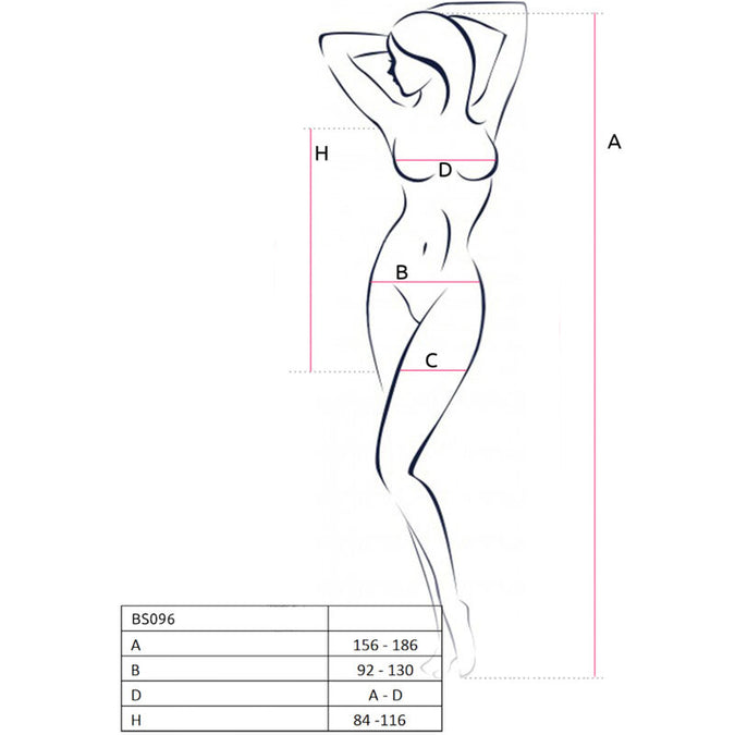 PASSION - BS096 WHITE BODYSTOCKING ONE SIZE