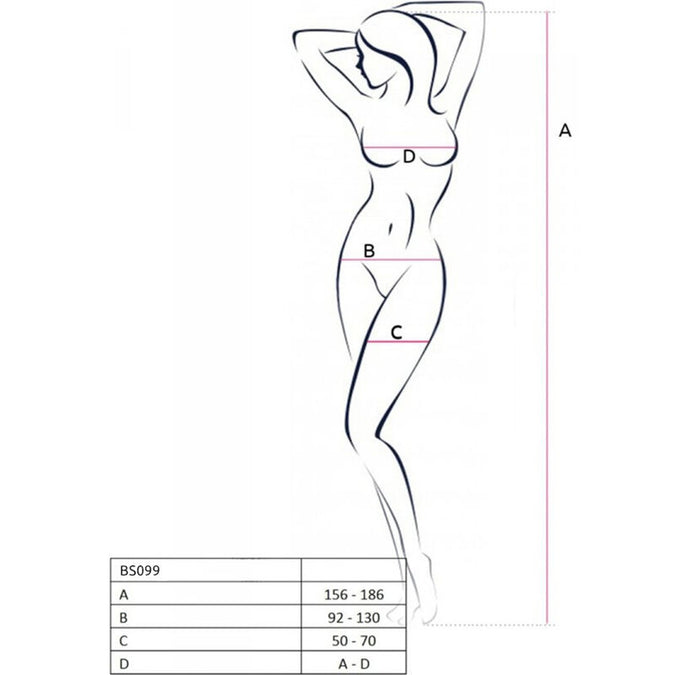 PASSION - BS099 RODE BODYSTOCKING EEN MAAT