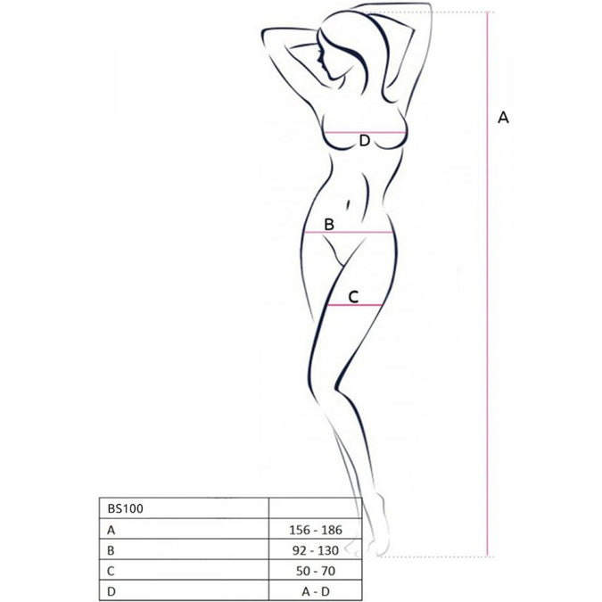 PASSION - BS100 WITTE BODYSTOCKING ÉÉN MAAT