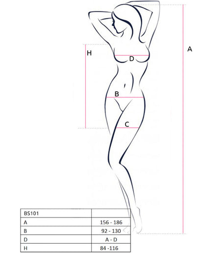 PASSION - BS101 WITTE BODYSTOCKING EEN MAAT