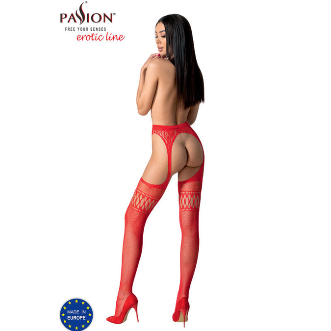Passion – S026 Red Stockings With Garter One Size