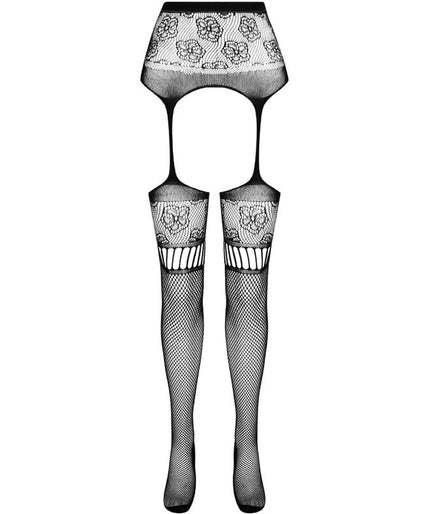 PASSION - S030 PANTY MET ZWARTE JARRETEL UNIVERSELE MAAT