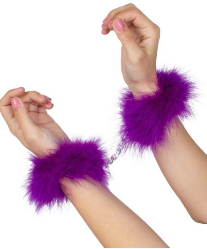 SECRETPLAY - PURPLE MARABOU HANDCUFFS