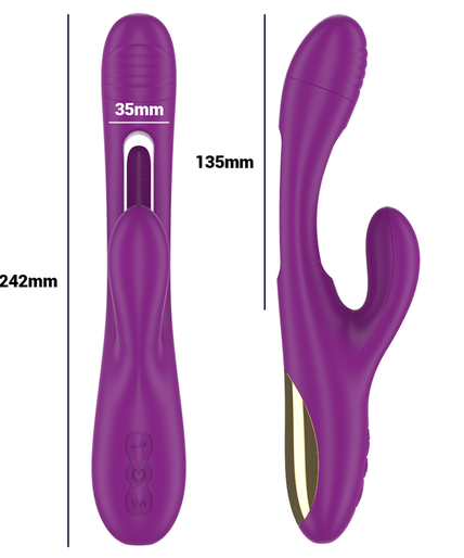 INTENSE - APOLO RECHARGEABLE MULTIFUNCTION VIBRATOR 7 VIBRATIONS WITH SWINGING MOTION PURPLE