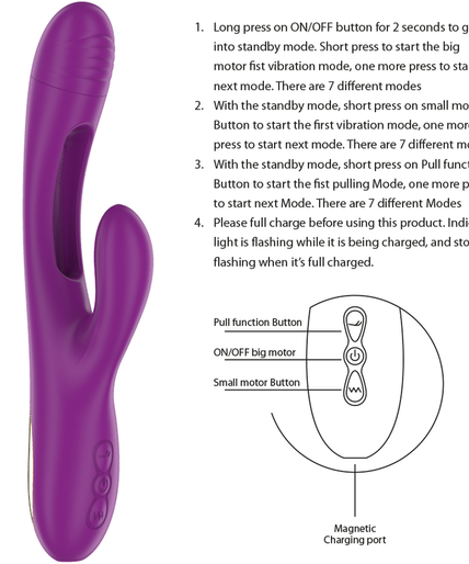 INTENSE - APOLO RECHARGEABLE MULTIFUNCTION VIBRATOR 7 VIBRATIONS WITH SWINGING MOTION PURPLE