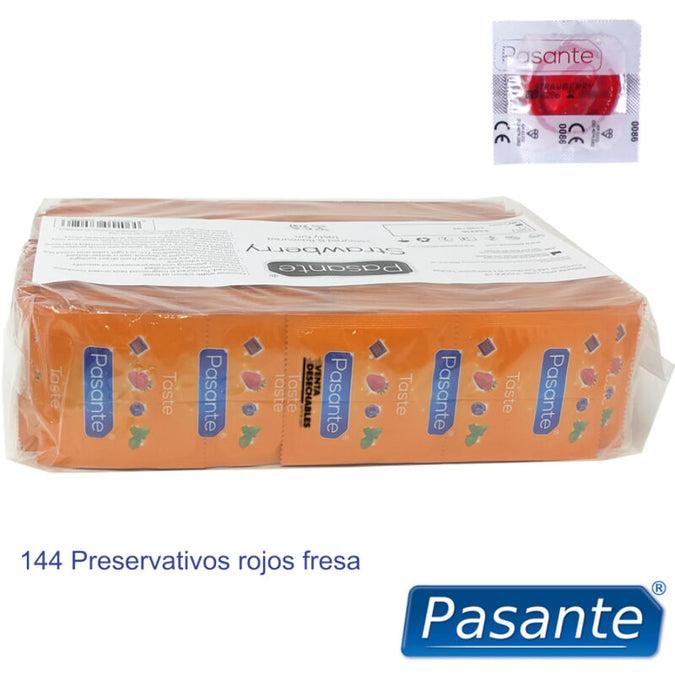 PASANTE - CONDOOMS AROMA AARDBEI ZAK 144 STUKS