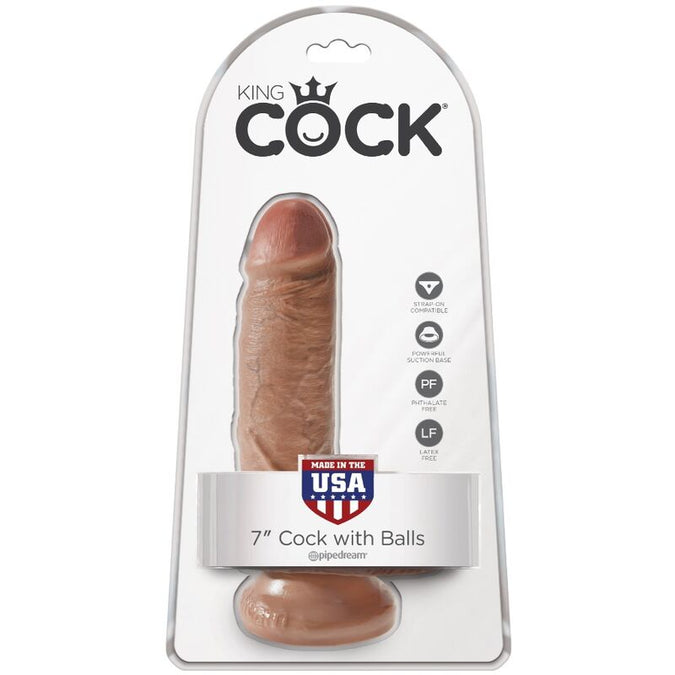 King Cock – Realistische penis met ballen 13,2 cm karamel