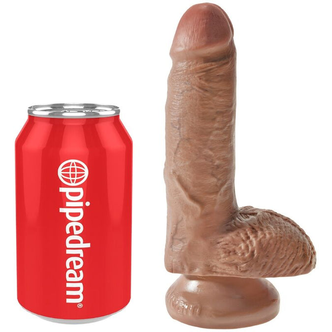 King Cock – Realistische penis met ballen 13,2 cm karamel
